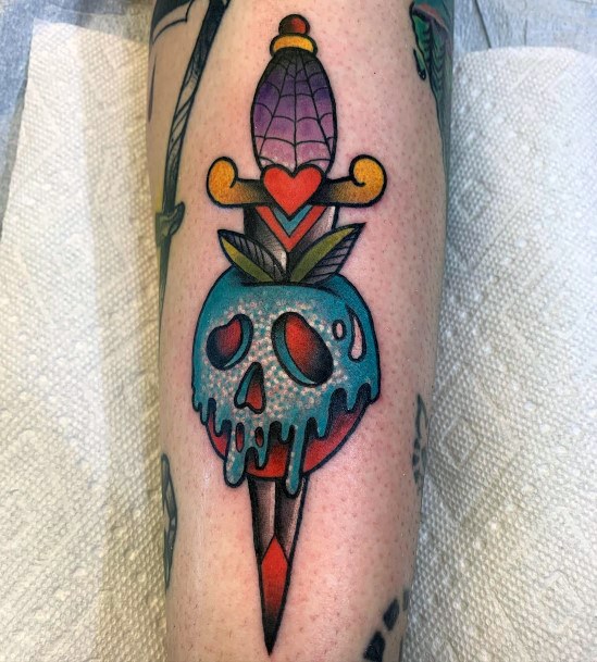 Simplistic Poison Apple Tattoo For Girls