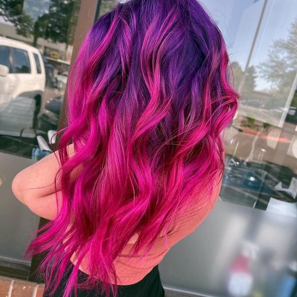 Simplistic Purple Ombre Hairstyles For Girls