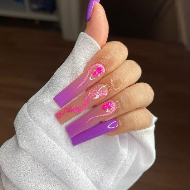 Simplistic Purple Summer Nail For Girls