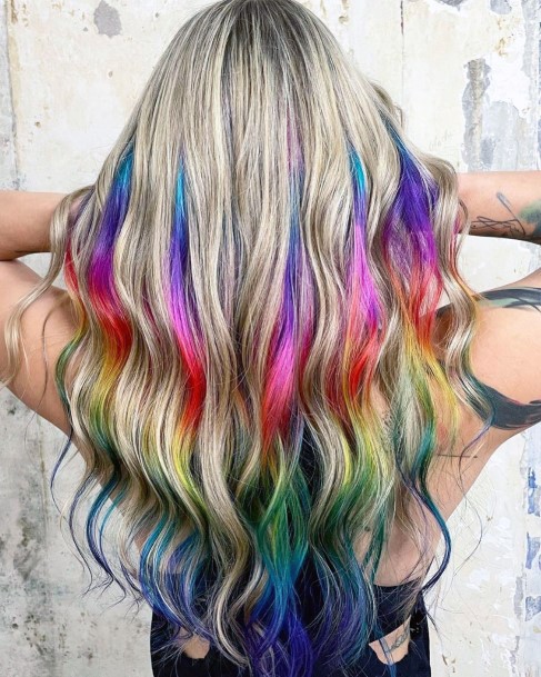 Simplistic Rainbow Hairstyles For Girls