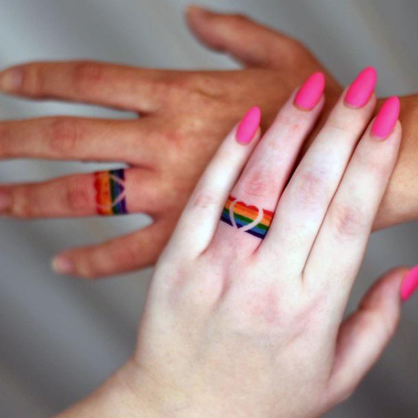 Simplistic Rainbow Tattoo For Girls