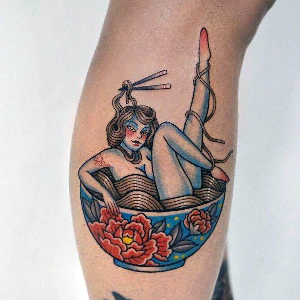 Simplistic Ramen Tattoo For Girls