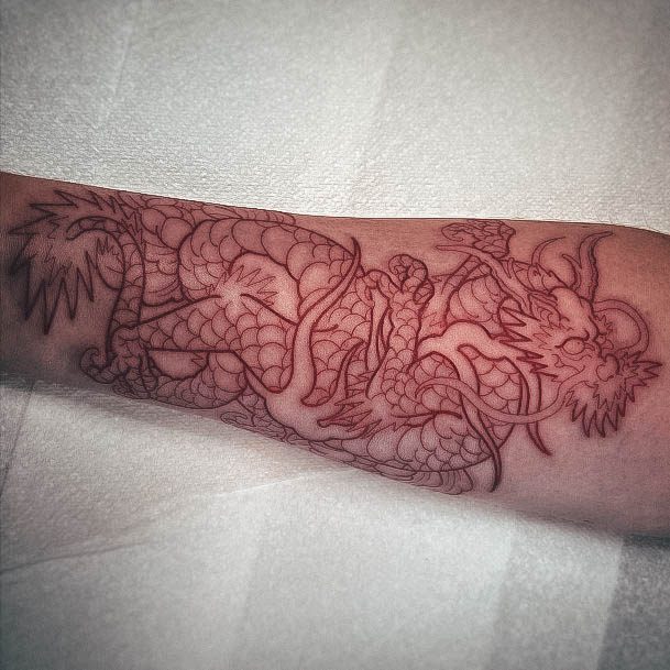 Simplistic Red Dragon Tattoo For Girls