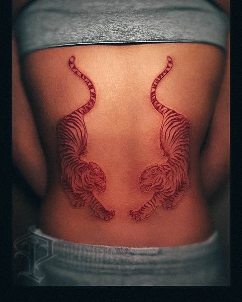 Simplistic Red Ink Tattoo For Girls