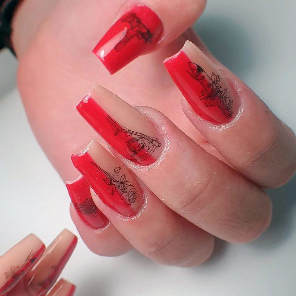 Simplistic Red Summer Nail For Girls