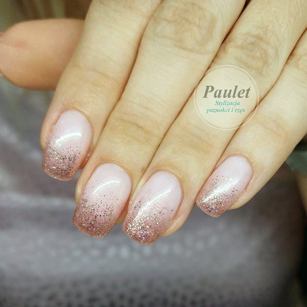 Simplistic Rose Gold Nail For Girls