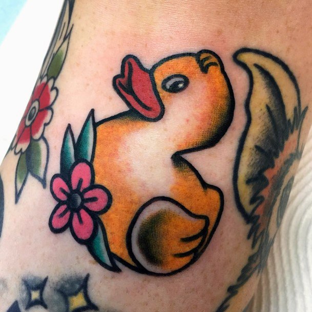 Simplistic Rubber Duck Tattoo For Girls