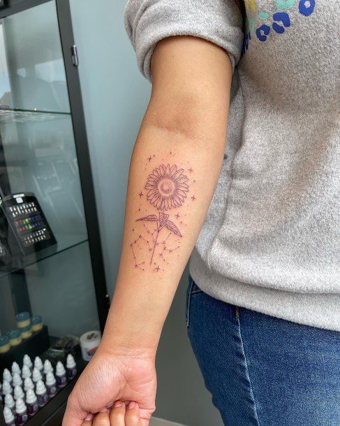 Simplistic Sagittarius Tattoo For Girls