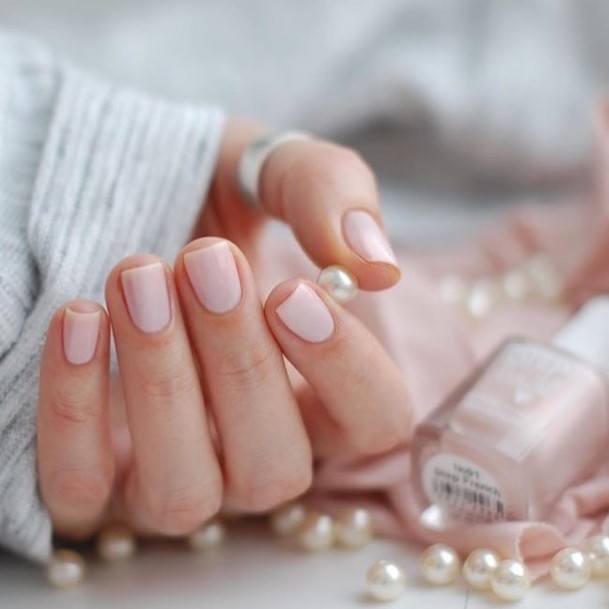 Simplistic Short Pink Nail For Girls