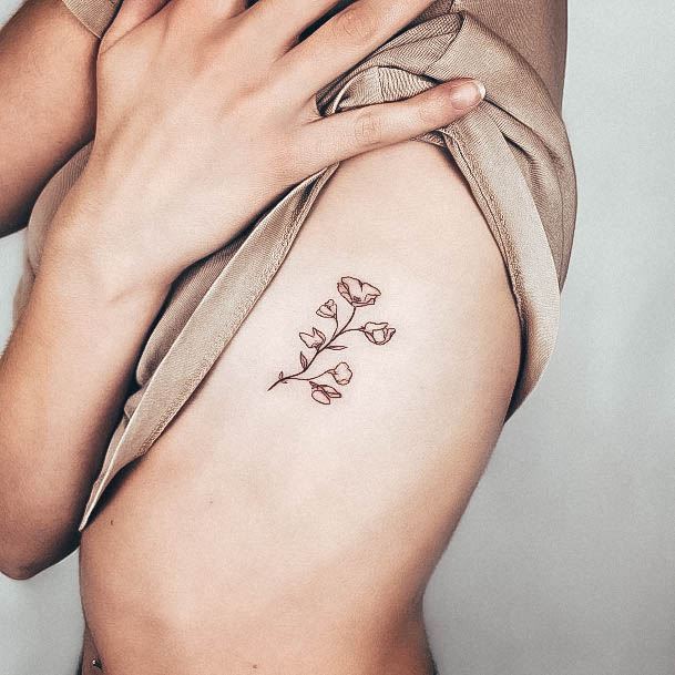 Simplistic Side Boob Tattoo For Girls