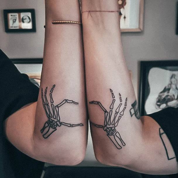 Simplistic Skeleton Tattoo For Girls