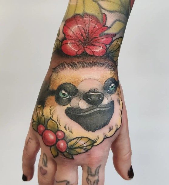Simplistic Sloth Tattoo For Girls