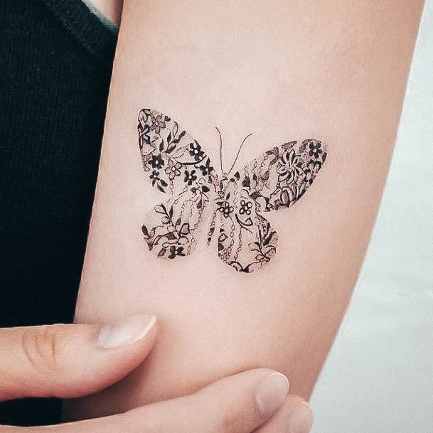 Simplistic Small Butterfly Tattoo For Girls