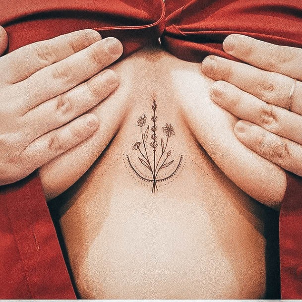 Simplistic Small Chest Tattoo For Girls