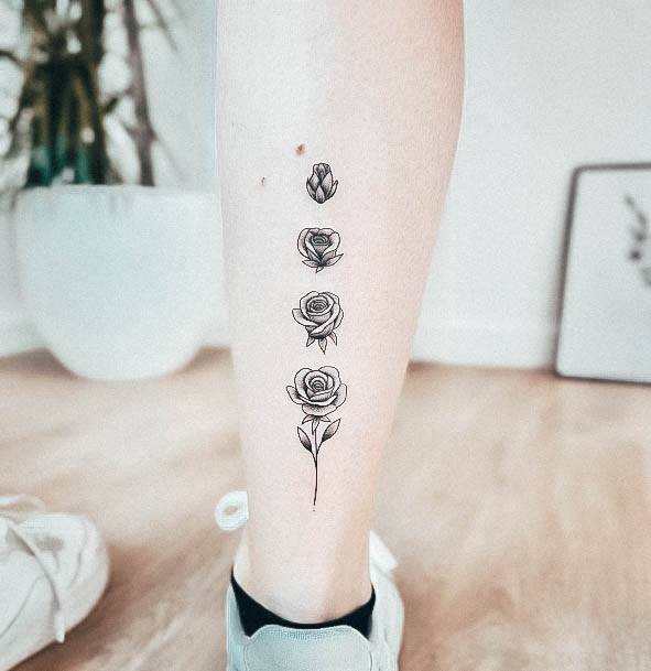 Simplistic Small Rose Tattoo For Girls