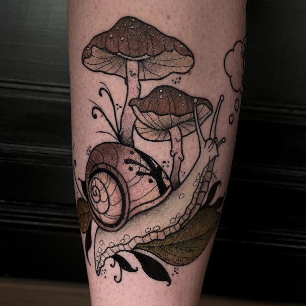 Simplistic Snail Tattoo For Girls