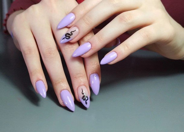 Simplistic Snake Nail For Girls