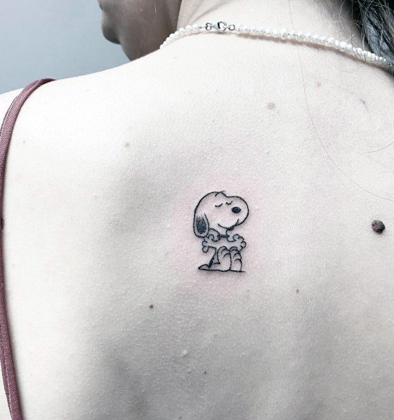 Simplistic Snoopy Tattoo For Girls