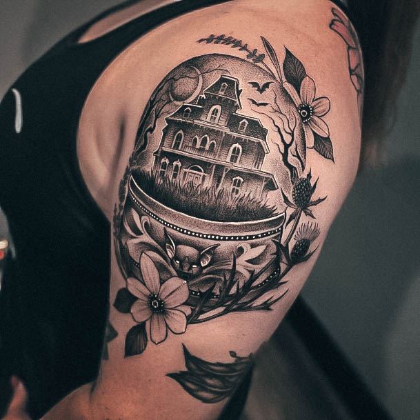 Simplistic Snowglobe Tattoo For Girls