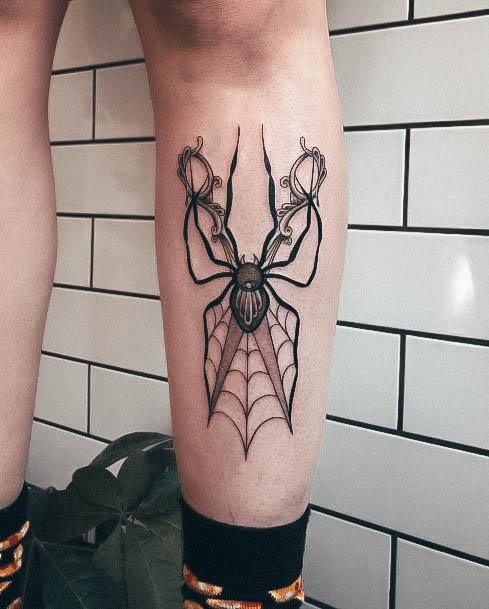 Simplistic Spider Tattoo For Girls