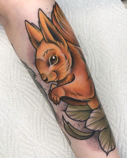 Simplistic Squirrel Tattoo For Girls