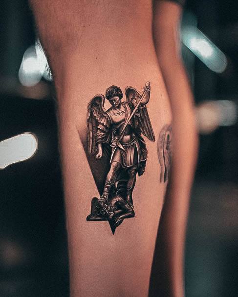 Simplistic St Michael Tattoo For Girls