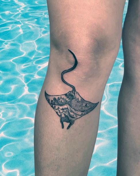 Simplistic Stingray Tattoo For Girls