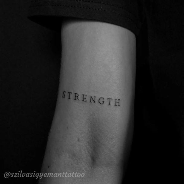 Simplistic Strength Tattoo For Girls