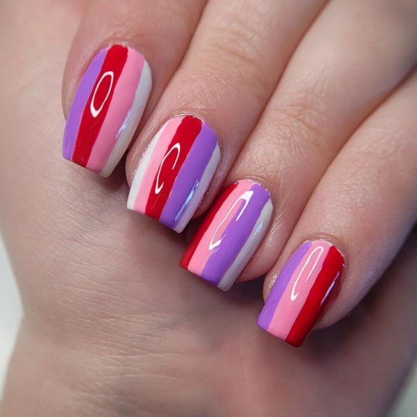 Simplistic Striped Nail For Girls