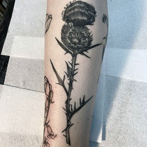 Simplistic Thorns Tattoo For Girls