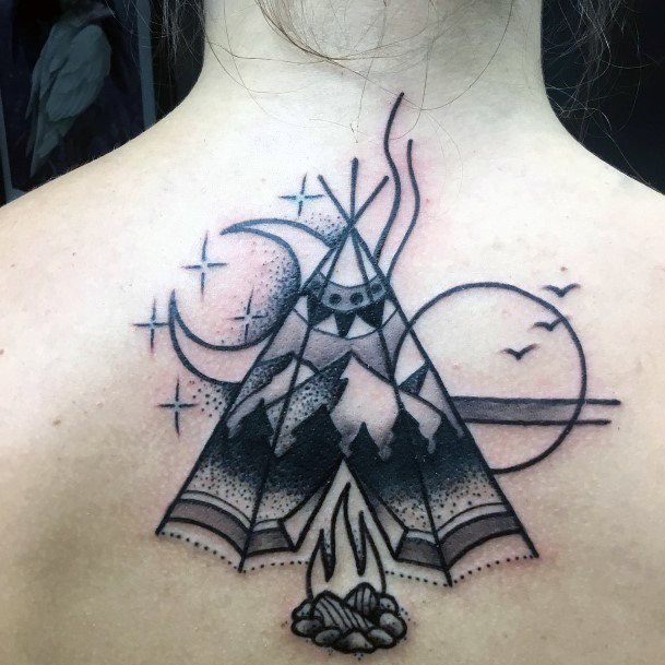 Simplistic Tipi Tattoo For Girls