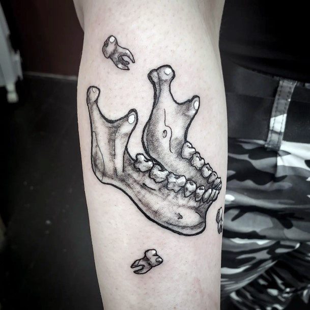 Simplistic Tooth Tattoo For Girls