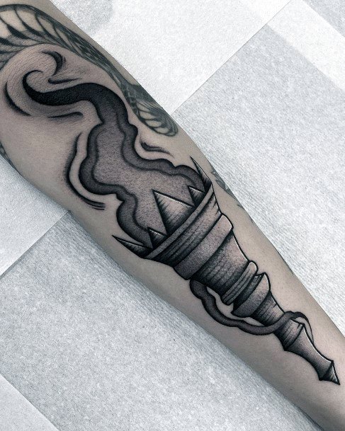 Simplistic Torch Tattoo For Girls