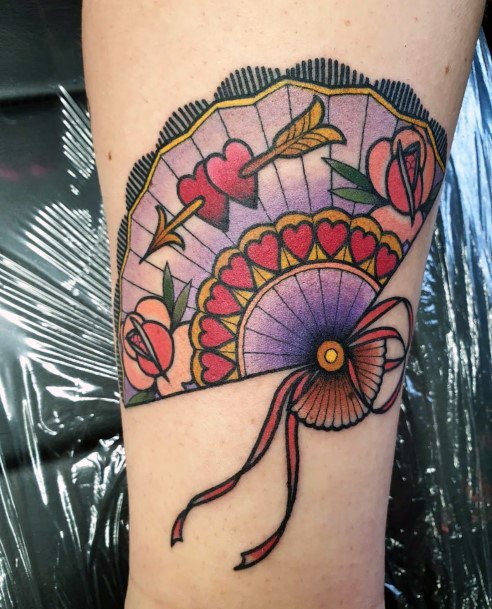 Simplistic Uchiwa Tattoo For Girls