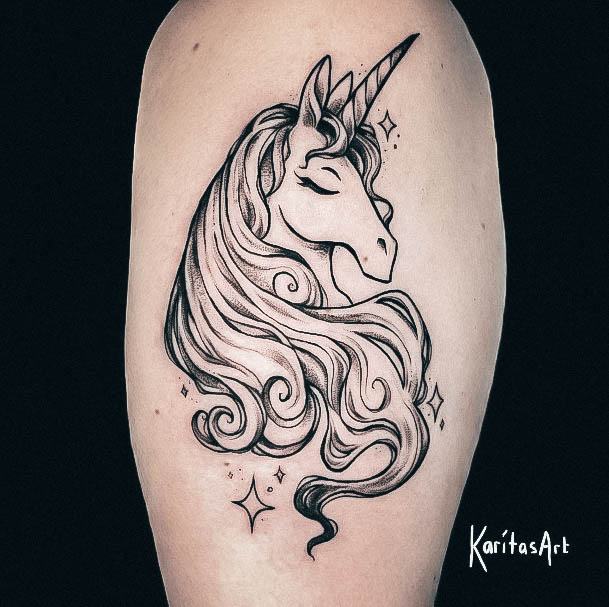 Simplistic Unicorn Tattoo For Girls