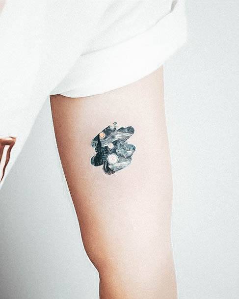 Simplistic Van Gogh Tattoo For Girls