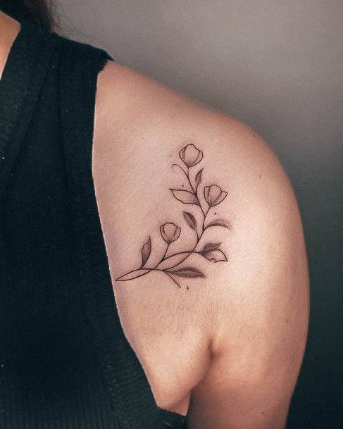 Simplistic Vine Tattoo For Girls