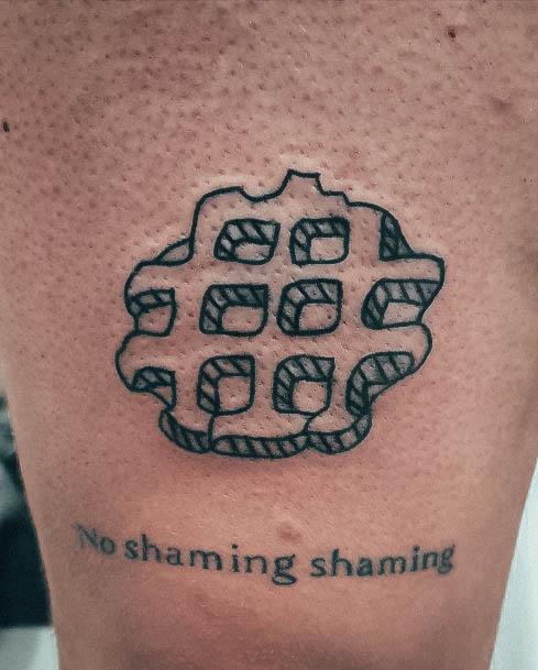 Simplistic Waffle Tattoo For Girls