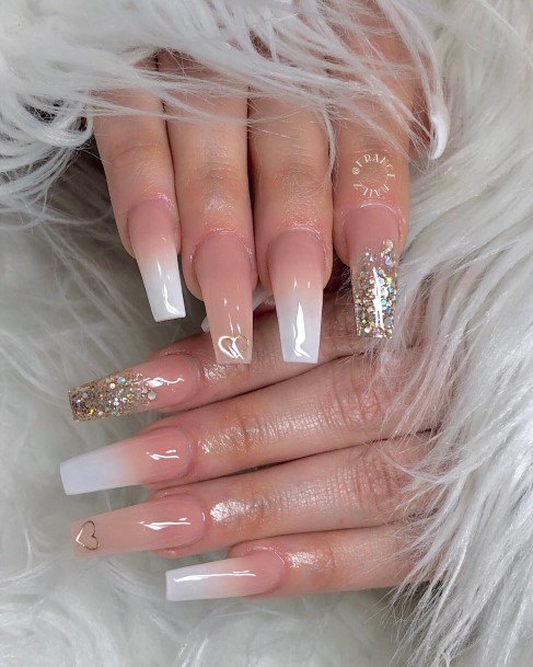 Simplistic White Ombre Nail For Girls