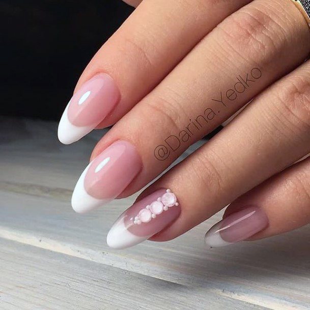 Simplistic White Prom Nail For Girls