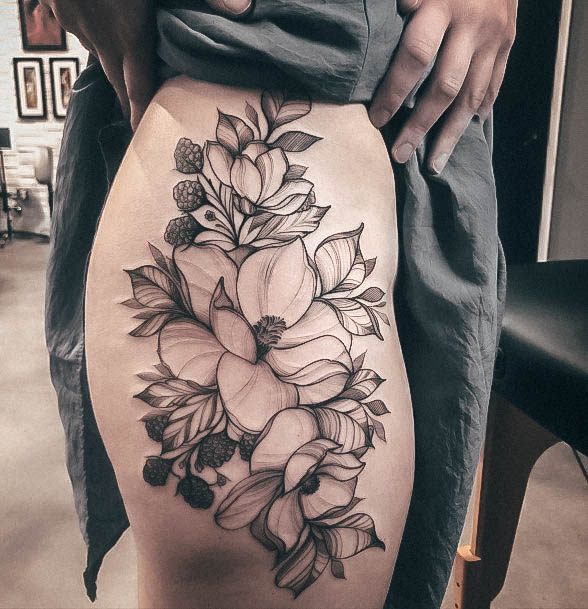 Simplistic Wildflower Tattoo For Girls