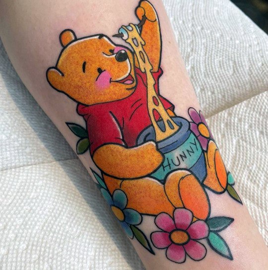 Simplistic Winnie The Pooh Tattoo For Girls