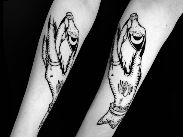 Simplistic Witch Tattoo For Girls