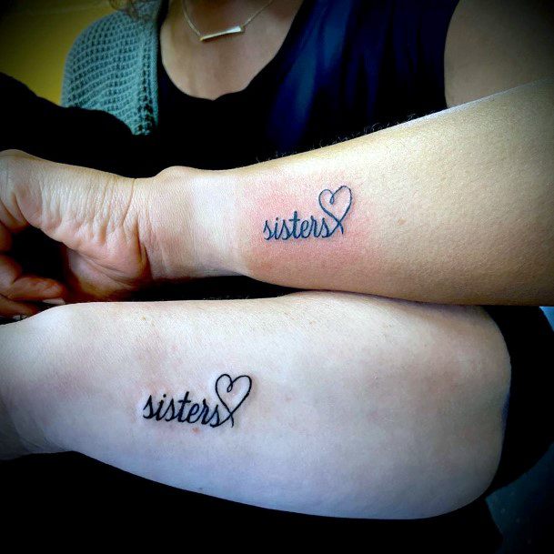 Sisters Font Tattoo For Women