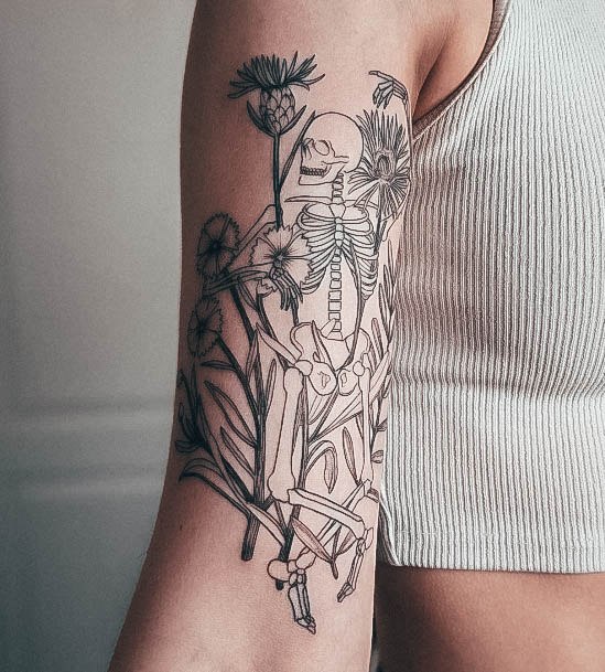 Skeleton Tattoos Feminine Ideas