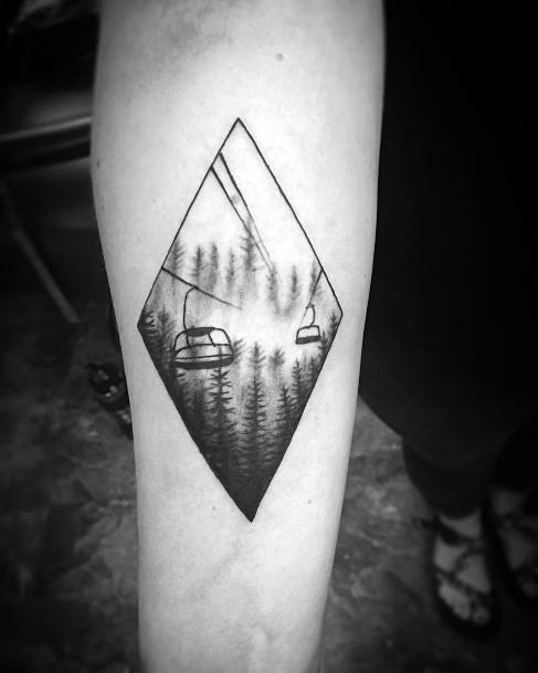 black diamond ski tattoo