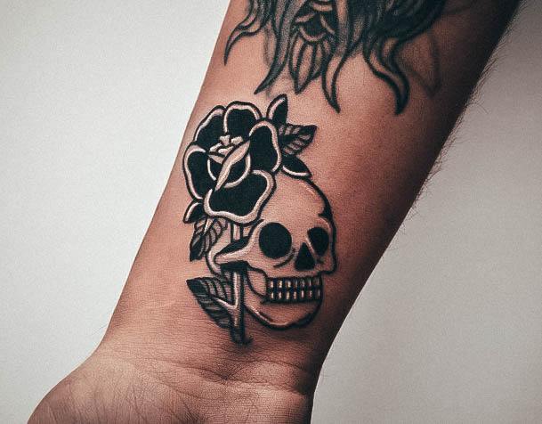 Skull And Rose Girls Tattoo Ideas