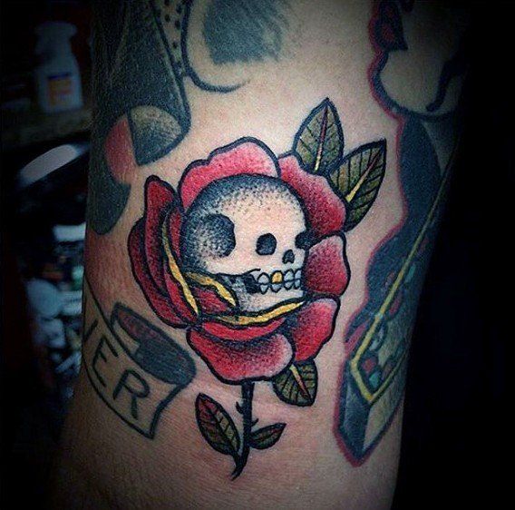 Skull And Roseic Womens Skull And Rose Tattoo Designs