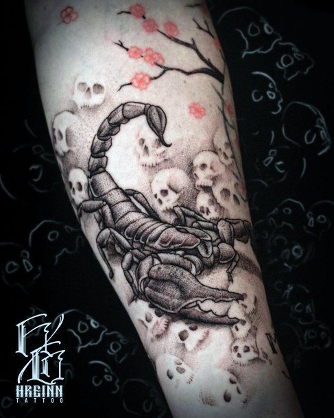 Skulls And Scorpion Haunted Tattoo For Women