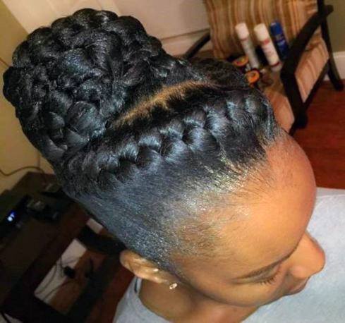 Sleek Braided Bun Hairstyles For Black Women